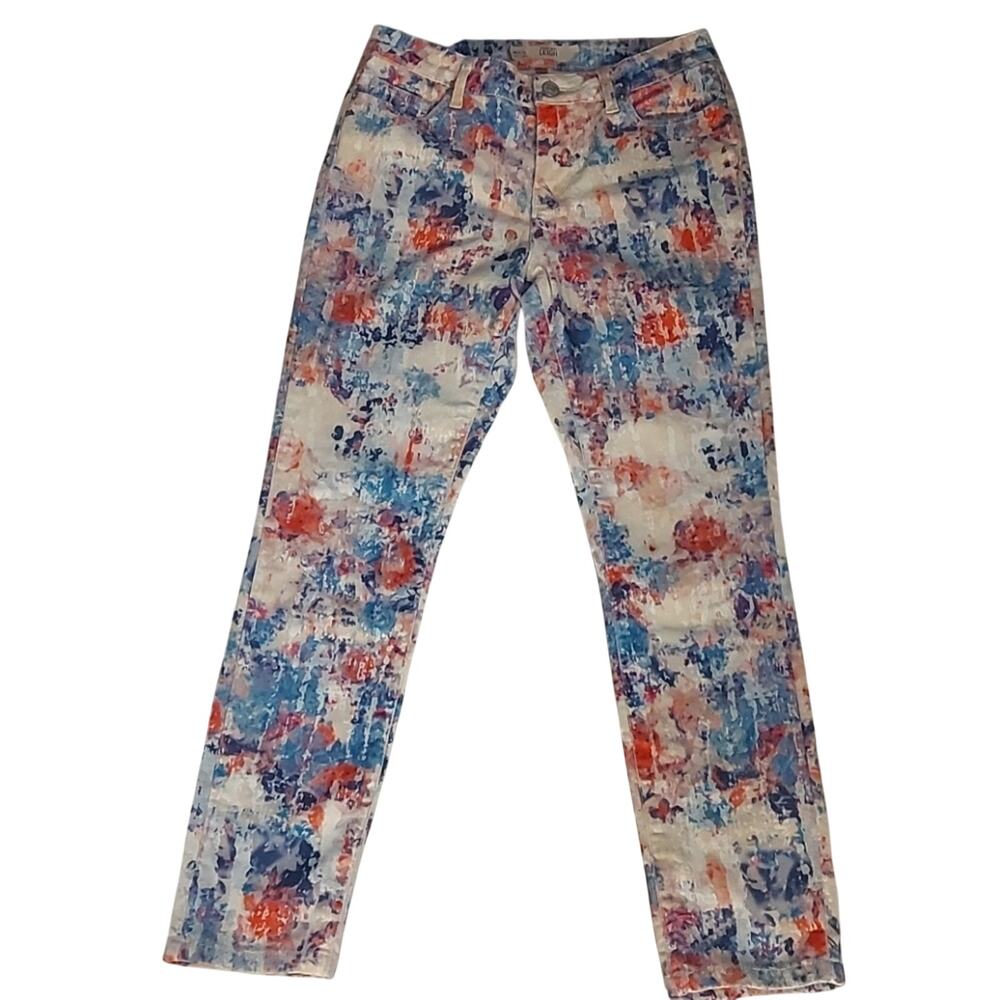 TOPSHOP Moto Leigh Skinny Velvet Floral Jean 26 Dopamine Fairycore Prints Boho